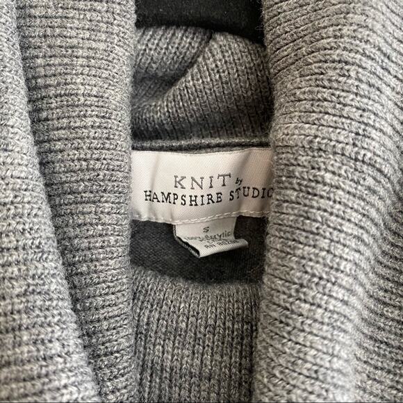 Knit by Hampshire Studio Cowl Neck Sweater Mid Weight Grey Size Small - Picture 6 of 7